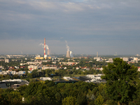 View of the city from the Krakus Mound in Krakow, Poland, on August 1, 2024. (