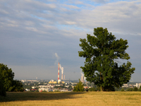 View of the city from the Krakus Mound in Krakow, Poland, on August 1, 2024. (