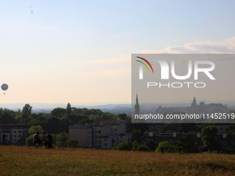 View of the city from the Krakus Mound in Krakow, Poland, on August 1, 2024. (