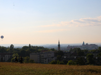 View of the city from the Krakus Mound in Krakow, Poland, on August 1, 2024. (