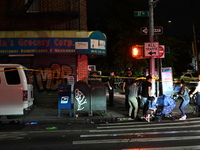 Five people are being injured in a stabbing attack as a result of a dispute at 100th Street and 37th Avenue in Queens, New York, United Stat...