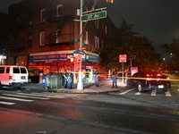 Five people are being injured in a stabbing attack as a result of a dispute at 100th Street and 37th Avenue in Queens, New York, United Stat...