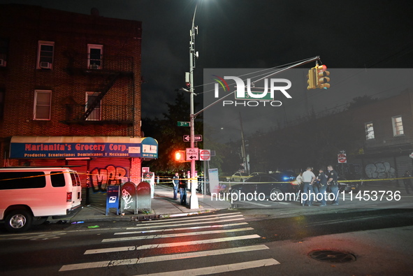 Five people are being injured in a stabbing attack as a result of a dispute at 100th Street and 37th Avenue in Queens, New York, United Stat...