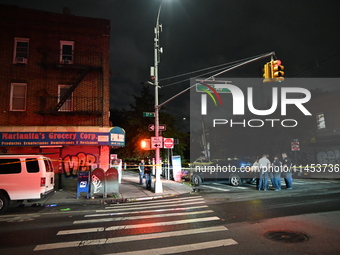 Five people are being injured in a stabbing attack as a result of a dispute at 100th Street and 37th Avenue in Queens, New York, United Stat...