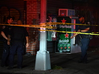 Five people are being injured in a stabbing attack as a result of a dispute at 100th Street and 37th Avenue in Queens, New York, United Stat...