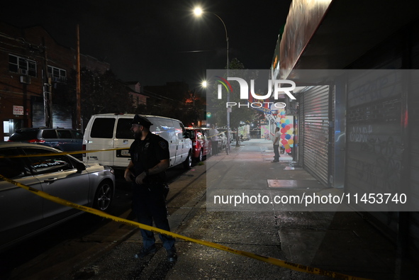 Five people are being injured in a stabbing attack as a result of a dispute at 100th Street and 37th Avenue in Queens, New York, United Stat...