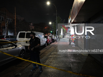 Five people are being injured in a stabbing attack as a result of a dispute at 100th Street and 37th Avenue in Queens, New York, United Stat...