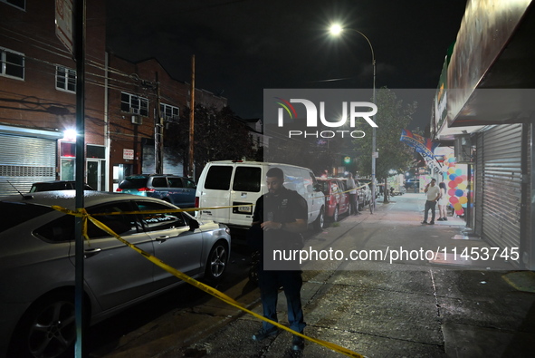 Five people are being injured in a stabbing attack as a result of a dispute at 100th Street and 37th Avenue in Queens, New York, United Stat...