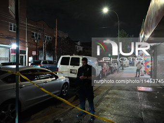 Five people are being injured in a stabbing attack as a result of a dispute at 100th Street and 37th Avenue in Queens, New York, United Stat...