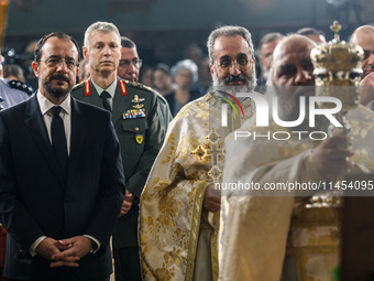 President of Cyprus Nikos Christodoulides is attending the memorial service for Archbishop Makarios III, the first president of the Republic...