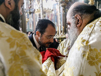 President of Cyprus Nikos Christodoulides is about to get the Holy Communion in Kykkos, Cyprus, on August 4, 2024. President of Cyprus Nikos...