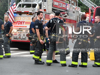 Several people are being injured in a fire in Queens, New York, United States, on August 4, 2024. The fire is being located on the first flo...