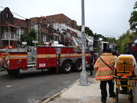 Several people are being injured in a fire in Queens, New York, United States, on August 4, 2024. The fire is being located on the first flo...