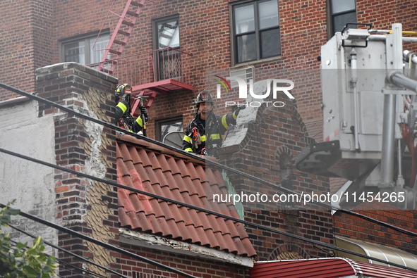 Several people are being injured in a fire in Queens, New York, United States, on August 4, 2024. The fire is being located on the first flo...