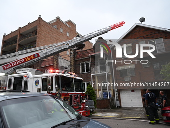 Several people are being injured in a fire in Queens, New York, United States, on August 4, 2024. The fire is being located on the first flo...