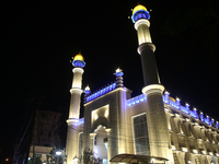 Palayam Juma Masjid (commonly known as the Palayam Pally of Trivandrum) is being illuminated at night during Ramadan in Thiruvananthapuram (...