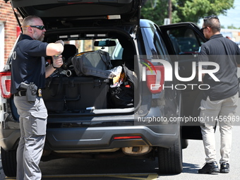 A male victim is being killed in a shooting in North Bergen, New Jersey, United States, on August 5, 2024. Shortly after 9 a.m. on Monday mo...