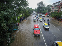 Incessant rainfall overnight is inundating a portion of the Nepal Army Pavilion in Kathmandu, Nepal, on August 6, 2024. Nepal's Meteorologic...