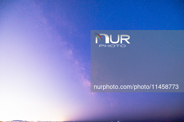 A view of the Milky Way near a light-polluted area in Porto Cesareo, Italy, on August 6, 2024. 