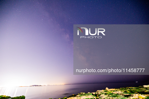 A view of the Milky Way near a light-polluted area in Porto Cesareo, Italy, on August 6, 2024. 