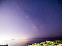 A view of the Milky Way near a light-polluted area in Porto Cesareo, Italy, on August 6, 2024. (