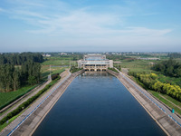 The Tanzhai Village section of the first phase of the Middle Route of the South-to-North Water Diversion Project is being viewed in Nanyang,...