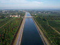 The Tanzhai Village section of the first phase of the Middle Route of the South-to-North Water Diversion Project is being viewed in Nanyang,...