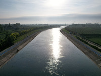 The Tanzhai Village section of the first phase of the Middle Route of the South-to-North Water Diversion Project is being viewed in Nanyang,...