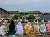 Muslim devotees are taking part in Salatul Istisqa in Sopore, Jammu and Kashmir, India, on August 7, 2024, to pray for an end to the dry hot...