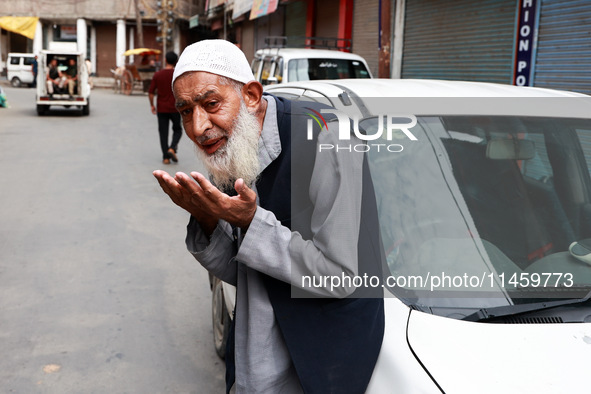 Muslim devotees are taking part in Salatul Istisqa in Sopore, Jammu and Kashmir, India, on August 7, 2024, to pray for an end to dry hot wea...