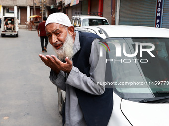 Muslim devotees are taking part in Salatul Istisqa in Sopore, Jammu and Kashmir, India, on August 7, 2024, to pray for an end to dry hot wea...