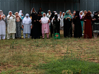 Kashmiri women are praying as Muslim devotees are taking part in Salatul Istisqa in Sopore, Jammu and Kashmir, India, on August 7, 2024, to...