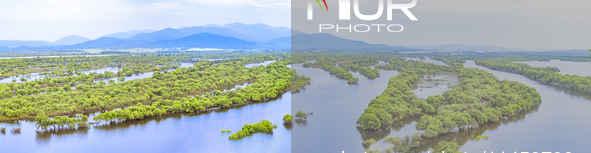 The water level of the Wusuli River wetland is rising in Raohe county, Heilongjiang province, China, on July 20, 2024. 