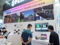 Visitors are visiting the ''Infrared thermal imaging'' coal mine safety monitoring system at the 2024 Beijing International Coal Mining Tech...