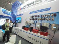 Visitors are visiting the ''Coal Mine Safety Monitoring System'' at the 2024 Beijing International Coal Mining Technology and Equipment Exhi...