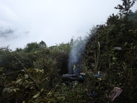 A helicopter carrying four Chinese nationals is crashing in Nuwakot District, Nepal, on August 7, 2024. A total of 5 people, including the p...