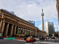 Union Station and CN Tower are being seen in Toronto, Ontario, Canada, on June 12, 2024. (