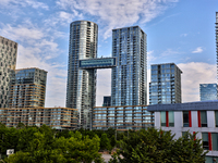 Condominium buildings are standing in Toronto, Ontario, Canada, on June 12, 2024. (