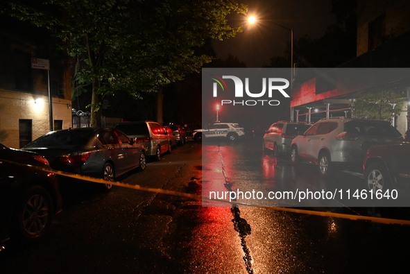 Six people are being shot in a mass shooting on Morris Avenue in the Morris Heights section in Bronx, New York, United States, on August 7,...