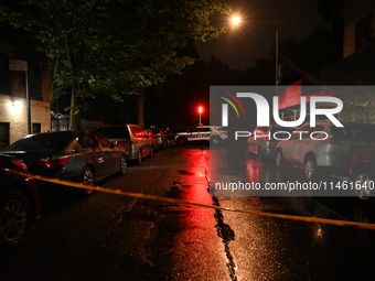 Six people are being shot in a mass shooting on Morris Avenue in the Morris Heights section in Bronx, New York, United States, on August 7,...