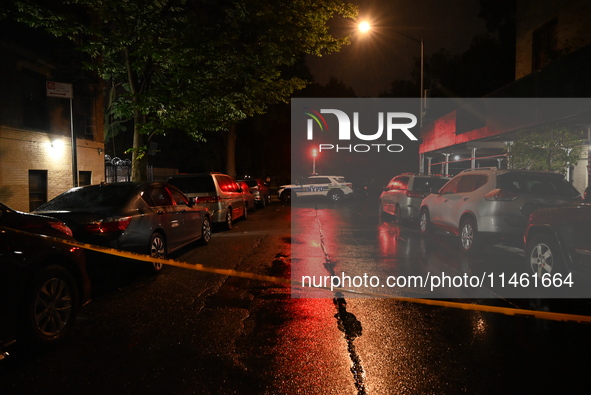 Six people are being shot in a mass shooting on Morris Avenue in the Morris Heights section in Bronx, New York, United States, on August 7,...