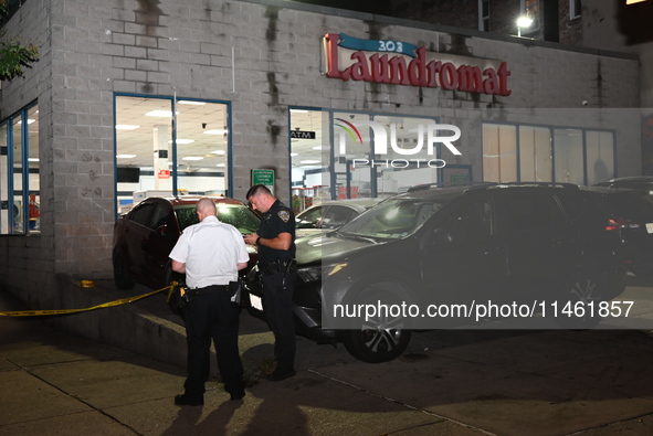 One person is being killed and another is being injured after a stabbing inside a laundromat in Bronx, New York, United States, on August 8,...