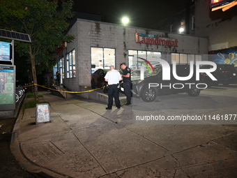 One person is being killed and another is being injured after a stabbing inside a laundromat in Bronx, New York, United States, on August 8,...