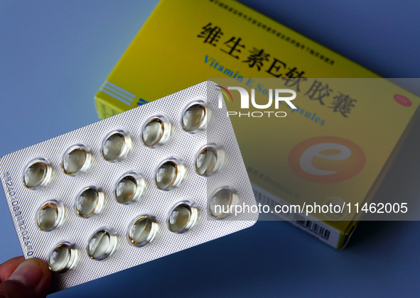 Vitamin A and vitamin E softgel capsules are being seen in Yichang, Hubei province, China, on August 8, 2024. German chemical giant BASF is...