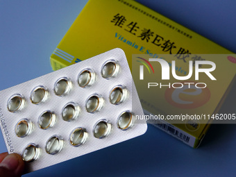 Vitamin A and vitamin E softgel capsules are being seen in Yichang, Hubei province, China, on August 8, 2024. German chemical giant BASF is...