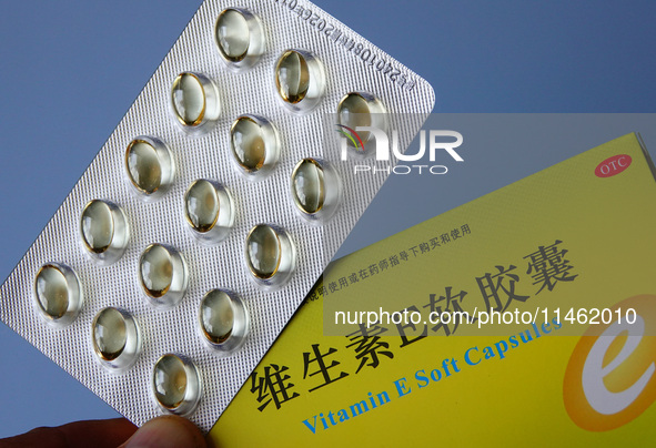 Vitamin A and vitamin E softgel capsules are being seen in Yichang, Hubei province, China, on August 8, 2024. German chemical giant BASF is...