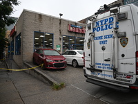 One person is being killed and one person is being injured in a stabbing inside a laundromat in Bronx, New York, United States, on August 8,...