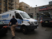 One person is being killed and one person is being injured in a stabbing inside a laundromat in Bronx, New York, United States, on August 8,...