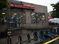 One person is being killed and one person is being injured in a stabbing inside a laundromat in Bronx, New York, United States, on August 8,...