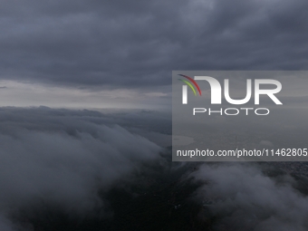 Clouds Hover Over The Mountains During The Monsoon Rain Season In Ajmer, India On 08 August 2024.(